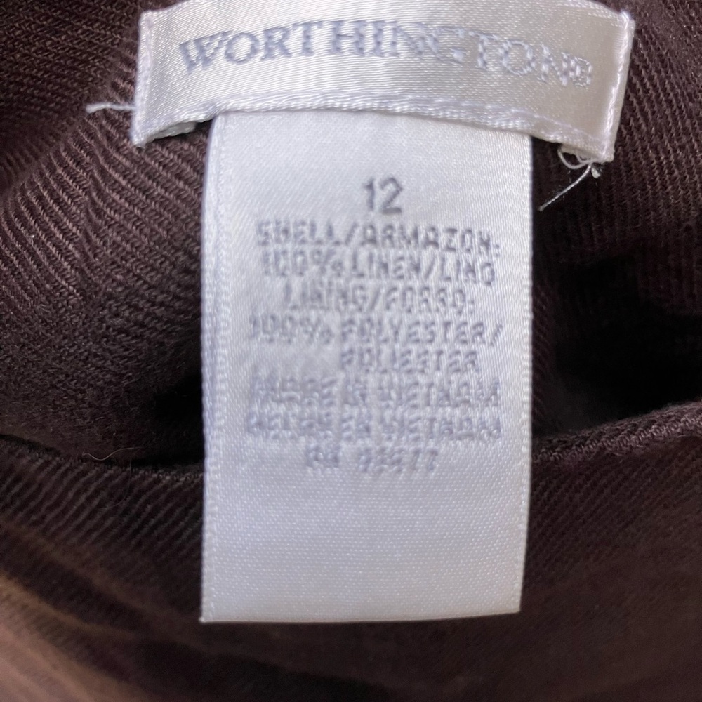 100% linen skirt with ribbon top stitch design by Worthington size 12 - Picture 5 of 6